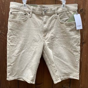 Goodfellow cream denim-feel shorts, 36 slim